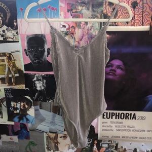 Urban outfitters silver bodysuit